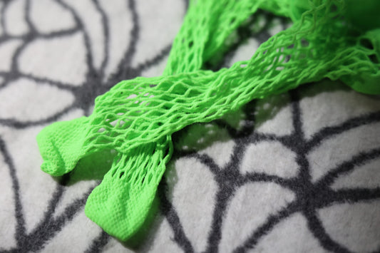 Neon Green ‘72’ Fishnet Quarter Socks