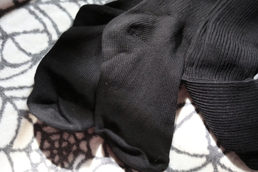 Black ‘72’ Thigh High Knit Socks