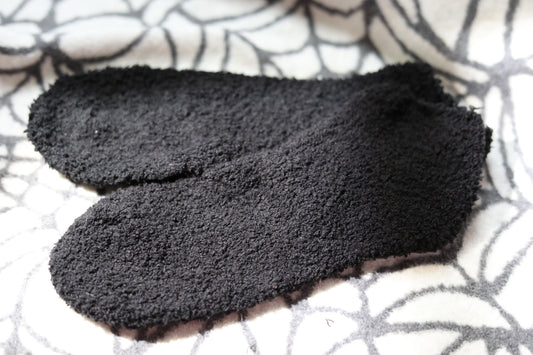 Black Fluffy ‘72’ Trainer Socks