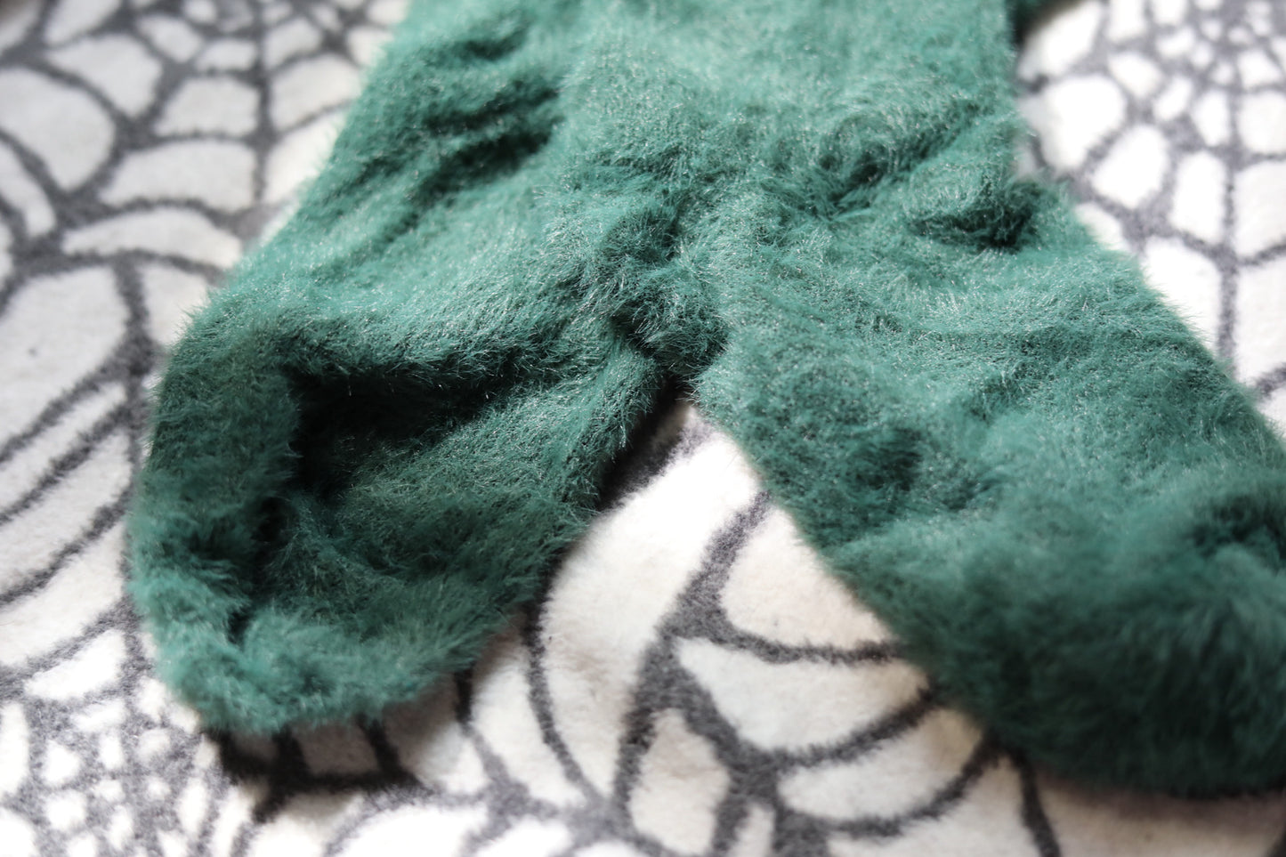 Fluffy Green Stripe ‘72’ Long Crew Socks