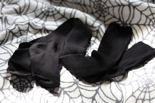 Black ‘72’ Thigh High Knit Socks