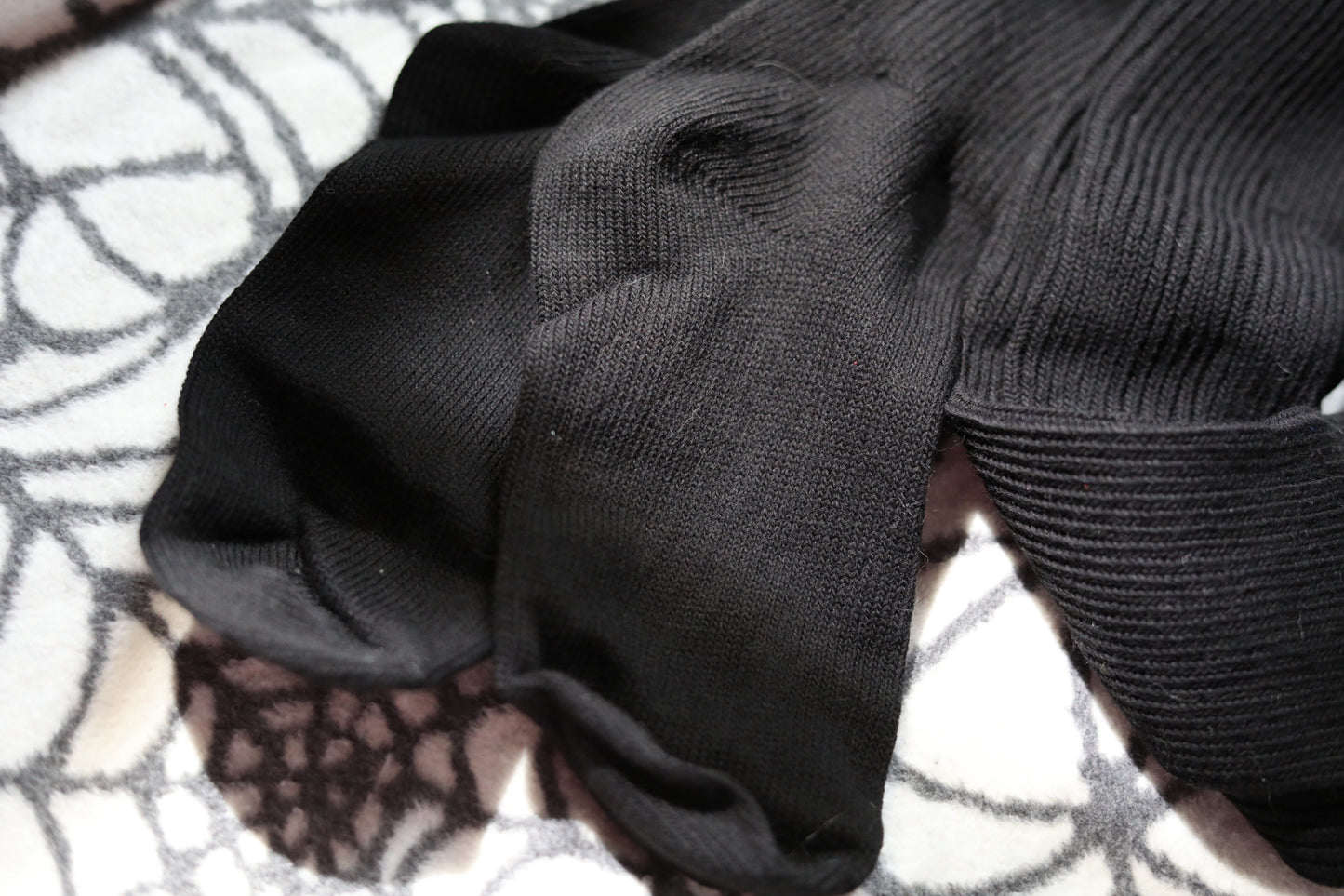 Black ‘96’ Thigh High Knit Socks