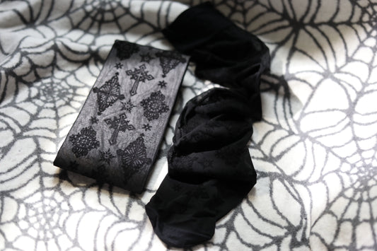 Black Gothic ‘72’ Nylon Knee High Socks