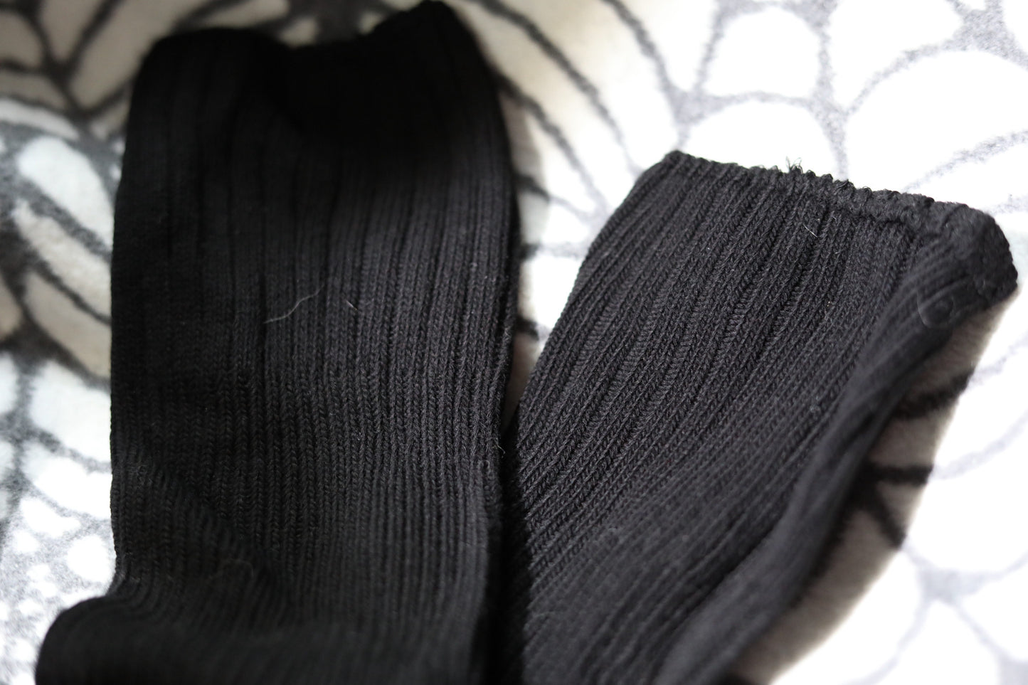 Black ‘96’ Thigh High Knit Socks