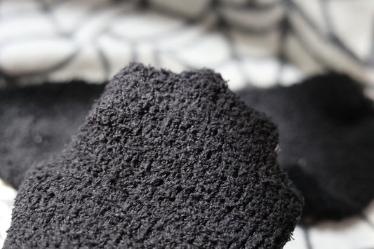 Black Fluffy ‘72’ Trainer Socks