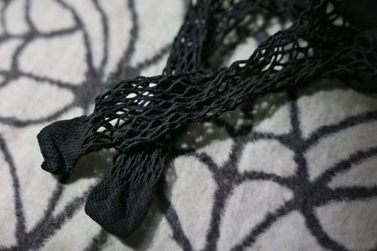 Black ‘72’ Fishnet Quarter Socks